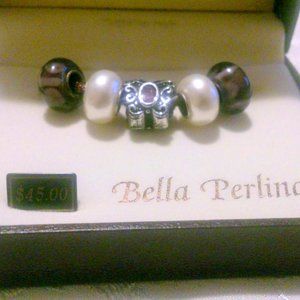 NIB Bella Perlina Charms Purple White